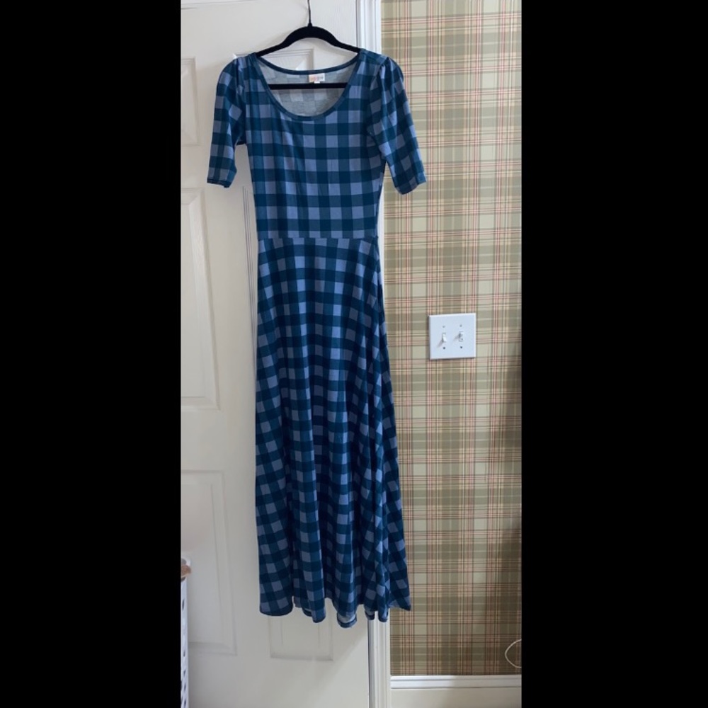 Floor length plaid dress